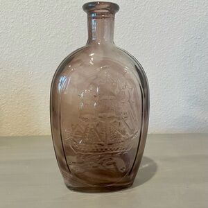 Vintage Glass Bottle with Ship Design